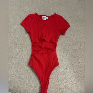 Red princess Polly cutout body suit